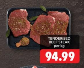 TENDERISED BEEF STEAK per kg