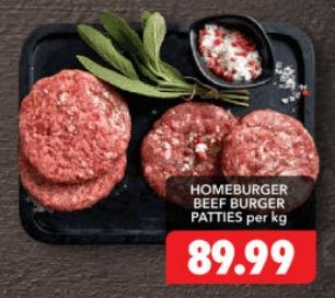 Homeburger Beef Burger Patties Per Kg