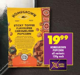 Homegrown Popcorn All Variants 150g Each