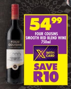 FOUR COUSINS SMOOTH RED BLEND WINE 750ml