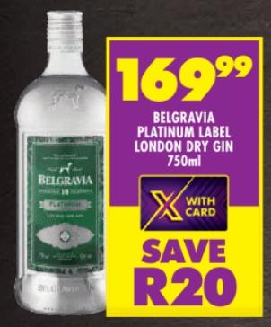 Belgravia Platinum Label London Dry Gin 750ml