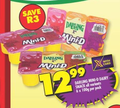 DARLING MINI-D DAIRY SNACK 6 x 100g per pack