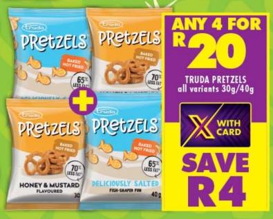 Truda Pretzels All Variants 30g/40g Any 4