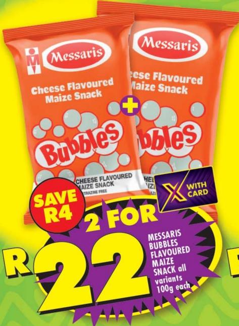 MESSARIS BUBBLES FLAVOURED MAIZE SNAC SNACK all variants 100g each