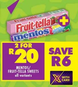 Mentos / Fruit-tella sweets all variants