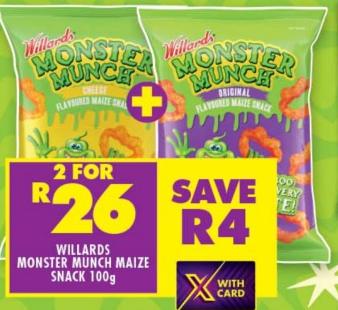 Willard's Monster Munch Maize Snack 100g