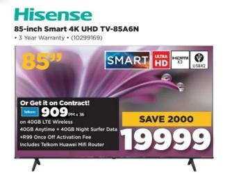 Hisense 85-inch Smart 4K UHD TV  