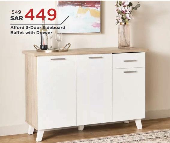 Alford 3-Door Sideboard Buffet with Drawer