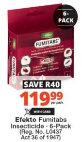 Efekto Fumitabs Insecticide - 6-Pack