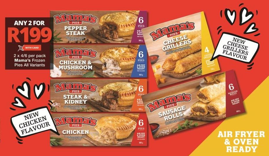 Any 2x4/6's Mama's Frozen Pies Pepper Steak