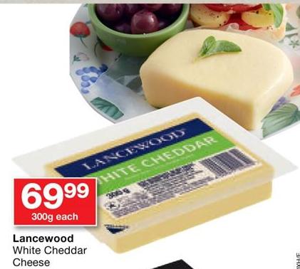 Lancewood White Cheddar Cheese 300g Each