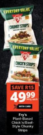 Fry's Plant-Based Chick'n/Beef-Style Chunky Strips 380g Each