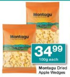 Montagu Dried Apple Wedges 100g Each