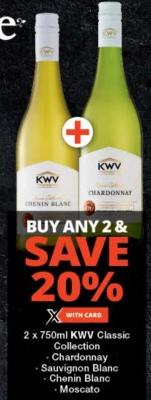 KWV Classic Collection - Chenin Blanc and Chardonnay Any 2x750ml