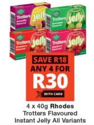 Rhodes Trotters Flavoured Instant Jelly All Variants Any 4x40g