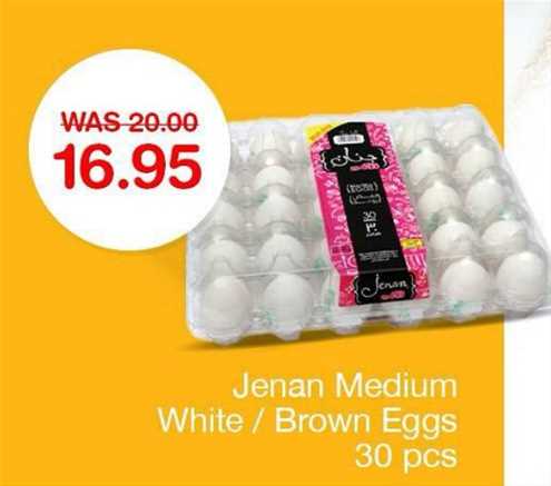 Jenan Medium White / Brown Eggs 30 pcs