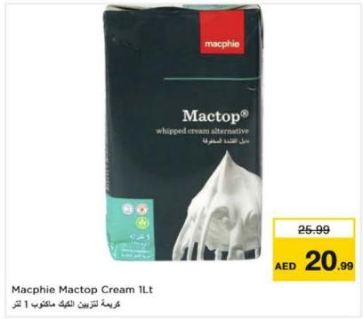 Macphie Mactop whipped cream alternative