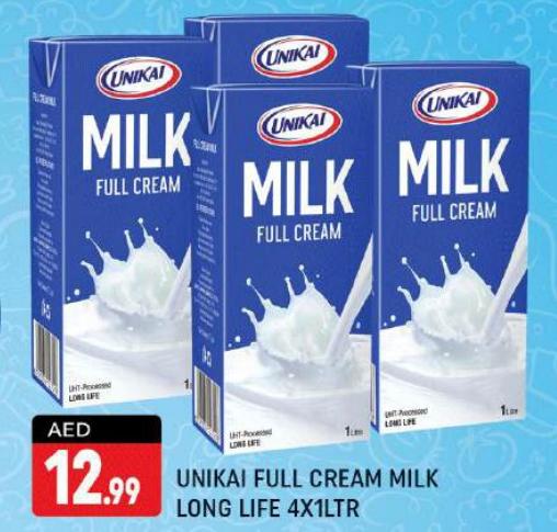 Unikai Full Cream Milk Long Life 4x1Ltr