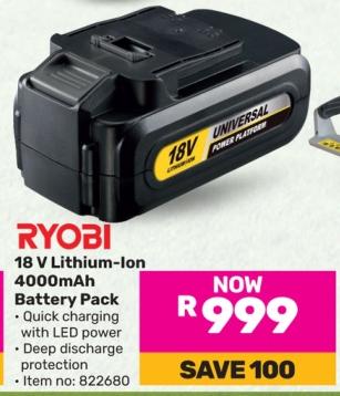 Ryobi 18 V Lithium-Ion Battery Pack