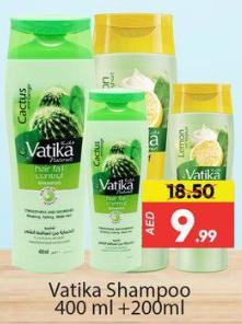 Vatika Shampoo with Cactus, 400 ml + 200 ml