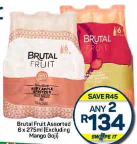 Brutal Fruit Assorted 6 x 275ml (Excluding Mango Goji) Any 2