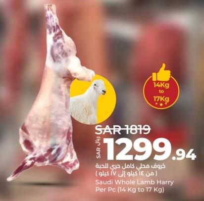 Saudi Whole Lamb Harry Per Pc (14 Kg to 17 Kg)