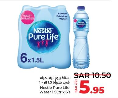 Nestle Pure Life Water 1.5 Ltr x 6's