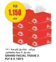 Grand Facial Tissue 2 Ply 8 x 150's