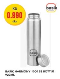 BASIK HARMONY 1000 SS 920 ML BOTTLE