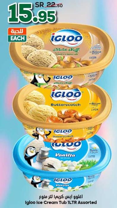 Igloo Ice Cream Tub  1LtrAssorted