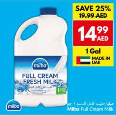 Milba Full Cream Fresh Milk 1Gal