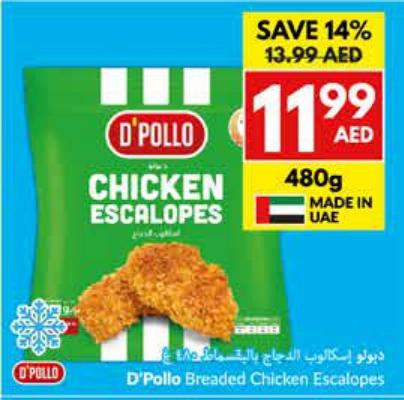 D'Pollo Breaded Chicken Escalopes 480g