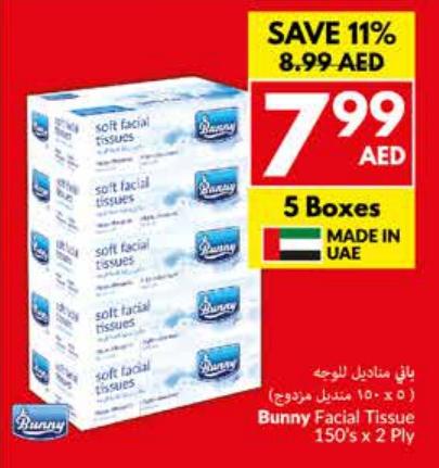 Bunny facial tissues 150's x 2ply