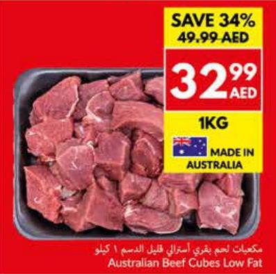 Australian Beef Cubes Low Fat 1Kg