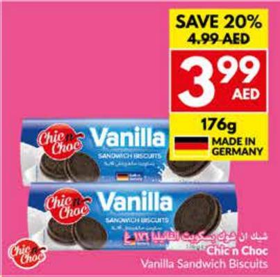 Chic n Choc Vanilla Sandwich Biscuits 176g