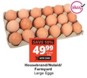 Housebrand/Nulaid/Farmyard Large Eggs 18pcs per pack 