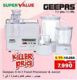 Geepas 4-In-1 Food Processor & Juicer