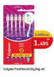 Colgate Toothbrush Zig Zag x6