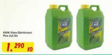 KWIK Shine Disinfectant Pine 2X2.5LTR