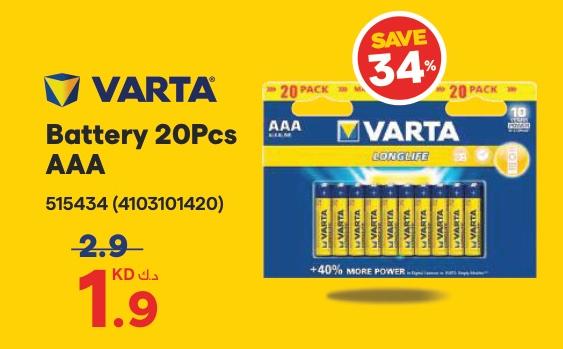 VARTA Battery 20Pcs AAA