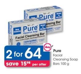 Pure Glycerine Soap Facial Cleansing Bar 100g