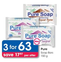 Pure Soap Bars 150g