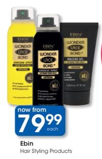 Ebin Hair Styling Products - Wonder Lace Bond Adhesive Spray and Volumizing Gel