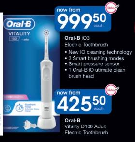 Oral-B iO3 Electric Toothbrush - New IO cleaning technology, 3 Smart brushing modes, Smart pressure sensor, 1 Oral-B iO ultimate clean brush head