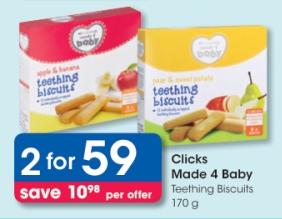 Clicks Teething Biscuits 170g