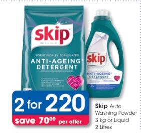 SKIP Auto Washing Powder 3kg or Liquid 2 Litres