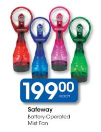 SAFEWAY Battery-Operated Mist Fan