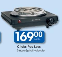 Clicks Pay Less Single-Spiral Hotplate