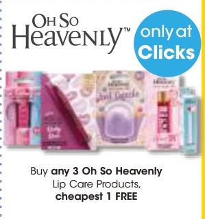 Buy any 3 Oh So Heavenly Lip Care Products, cheapest 1 FREE