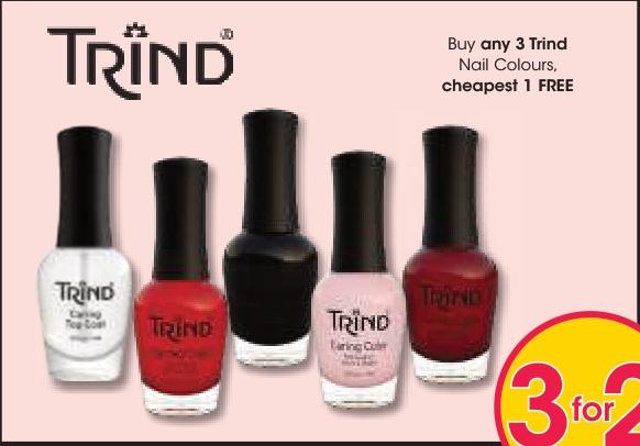 Buy any 3 Trind Nail Colours, cheapest 1 FREE